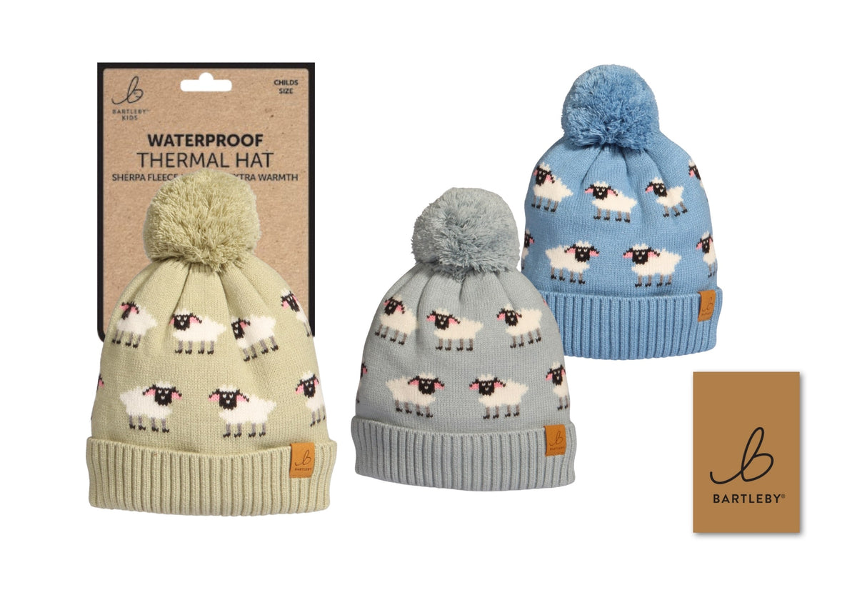 Bartleby Childs Waterproof Sheep Bobble Hat