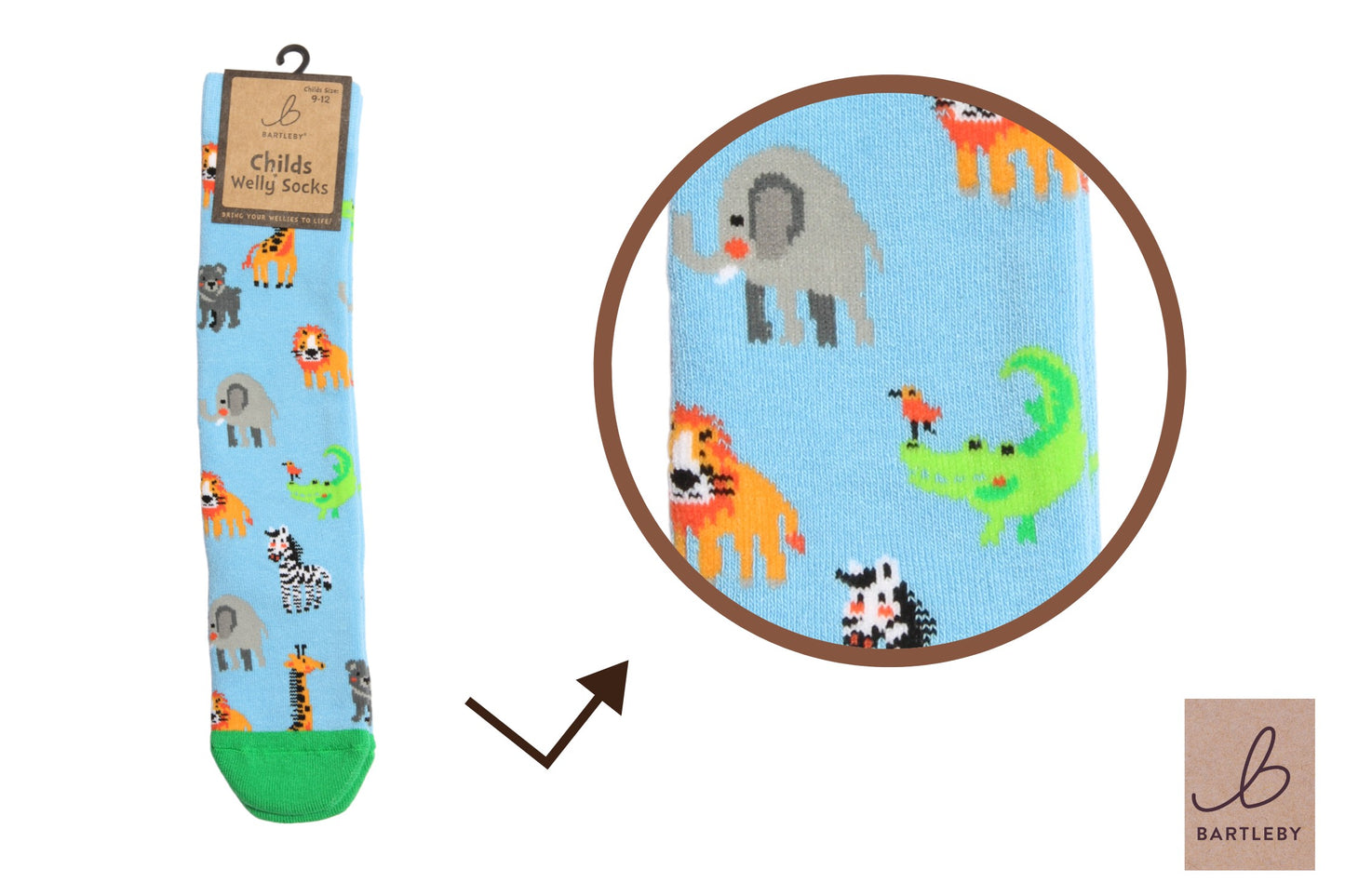 Childs Welly Socks - Cute Safari