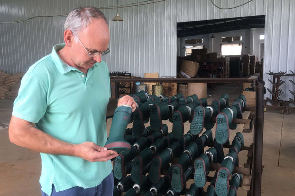 We travelled to China to check our new crop of hand-made wellies
