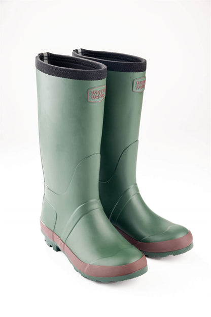 Green Junior Warm Wellies (Sizes 1-5)