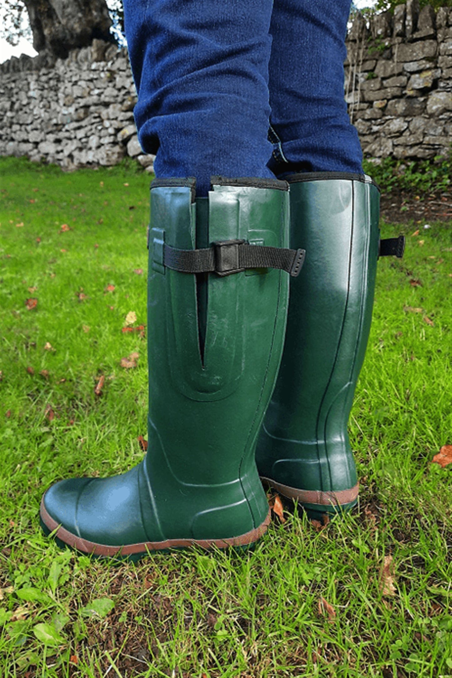 Green Adult Wide Warm Wellies