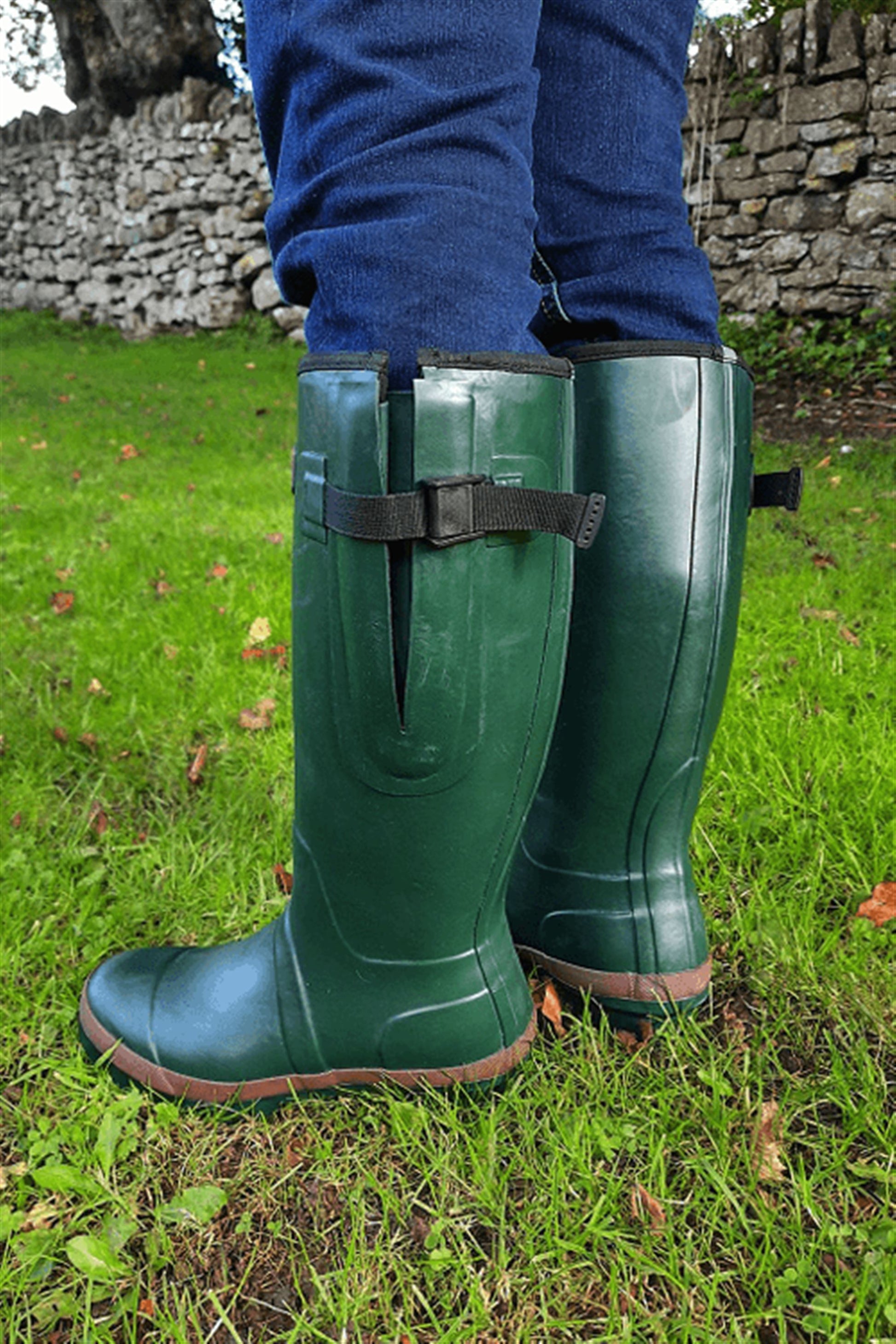 Green Adult Wide Warm Wellies