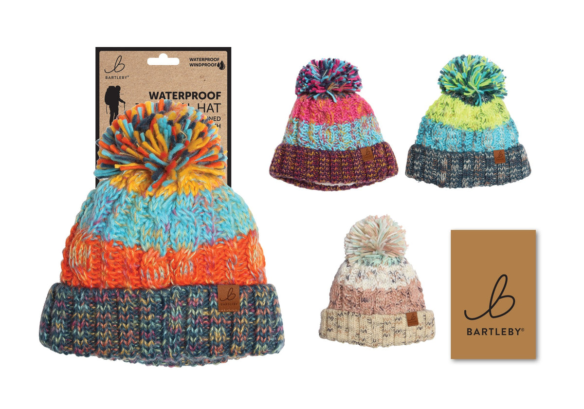 Bartleby Youths Waterproof Chunky Bobble Hat