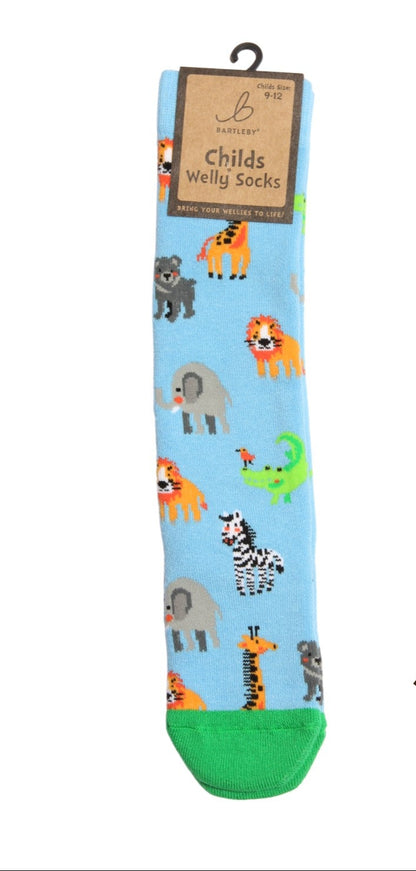 Childs Welly Socks - Cute Safari