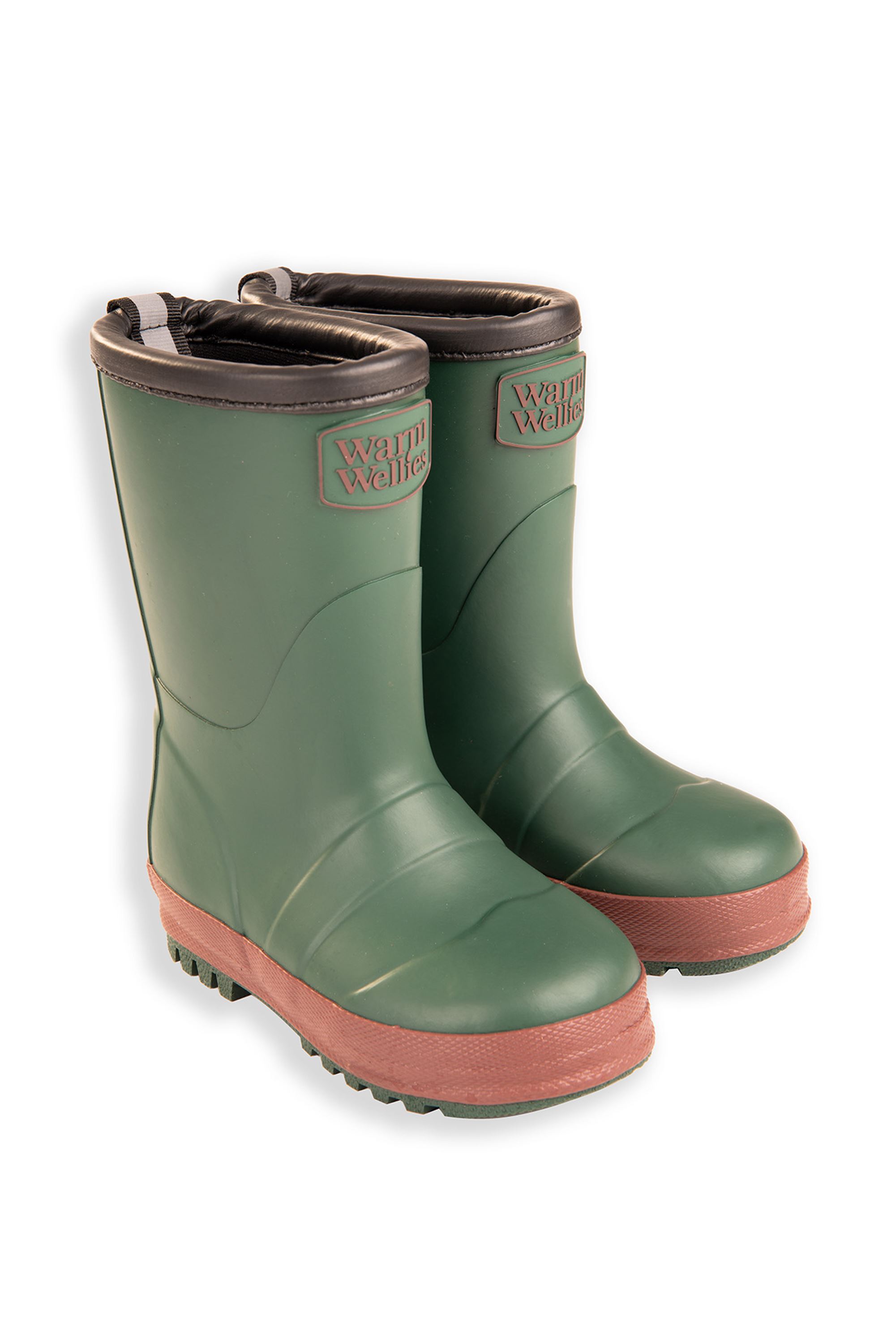 Green Toddler Warm Wellies (Flat Sole) | The Warm Welly Company