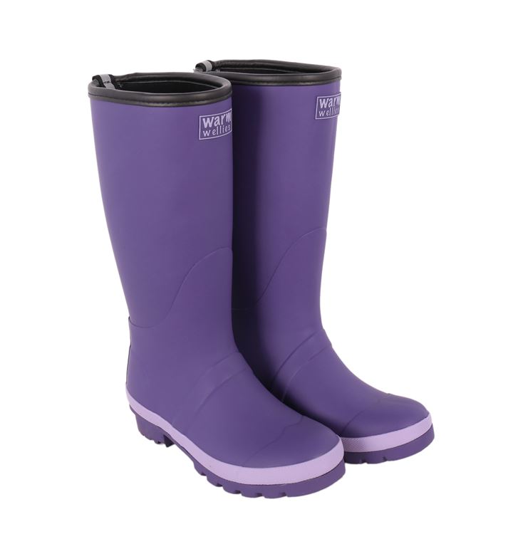 Seconds Purple Junior  Warm Wellies (Sizes 1-5)